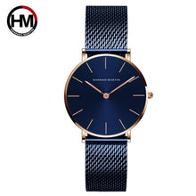 Load image into Gallery viewer, WW50 - Japan Quartz Movement High Quality 36mm hannah Martin Women Stainless Steel Mesh Rose Gold Waterproof Ladies Watch - FREE SHIPPING