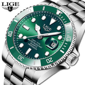 MW83 - LIGE Top Brand Luxury Fashion Diver Watch Men 30ATM Waterproof Date Clock Sport Watches Mens Quartz Wristwatch - FREE SHIPPING