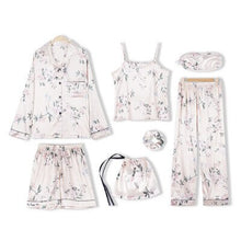 Load image into Gallery viewer, WP02 - Women Sleepwear 7pcs Pajamas for Women 2021 Spring Summer Robe Sets Women&#39;s Pajamas Large Size Sleep Tops - FREE SHIPPING