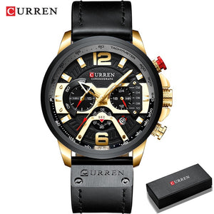 MW80 - CURREN Casual Sport Watch for Men Blue Top Brand Luxury Military Leather Chronograph Wrist watch - FREE SHIPPING
