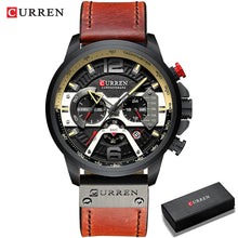 Load image into Gallery viewer, MW80 - CURREN Casual Sport Watch for Men Blue Top Brand Luxury Military Leather Chronograph Wrist watch - FREE SHIPPING