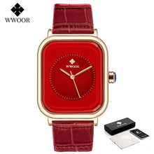 Load image into Gallery viewer, WW66 - WWOOR 2021 Women&#39;s Square Watches Top Brand Luxury Ladies Dress Quartz Wristwatch Fashion Black Leather - FREE SHIPPING
