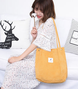 WB92 - 2021 Corduroy Women's Bag Shopping Shoulder Bags Female Bag Handbag With Buckle High Quality Small Canvas Totes Bags - FREE SHIPPING