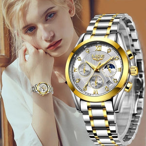 WW67 - LIGE 2021 New Gold Watch Women Watches Ladies Creative Steel Women's Bracelet Waterproof Watches - FREE SHIPPING