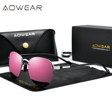 Load image into Gallery viewer, WS45 - AOWEAR 2021 Women&#39;s Vintage Polarized Round Rimless Sun Glasses Ladies Fashion Pink Mirror Shades Glasses - FREE SHIPPING