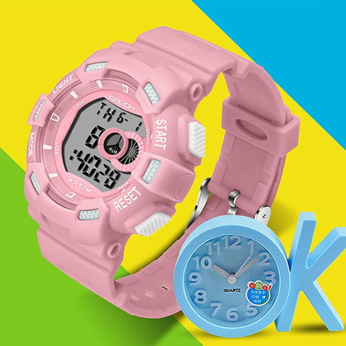 CW29 - Colorful Light Waterproof Digital Multi-function Children's Watches - FREE SHIPPING
