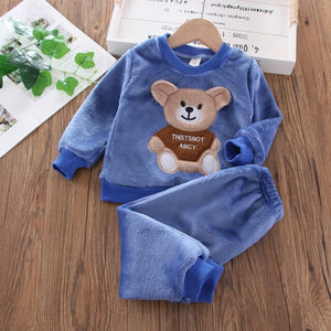 CP05 - Children's Fluffy Long-Sleeved Pajamas 2pcs - FREE SHIPPING