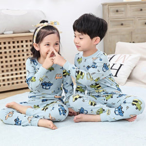 CP01 - Children's Long Sleeve Cotton Pajamas Sets and Sleepwear For Kids 4 6 8 10 12 Years - FREE SHIPPING