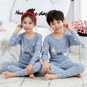 CP01 - Children's Long Sleeve Cotton Pajamas Sets and Sleepwear For Kids 4 6 8 10 12 Years - FREE SHIPPING