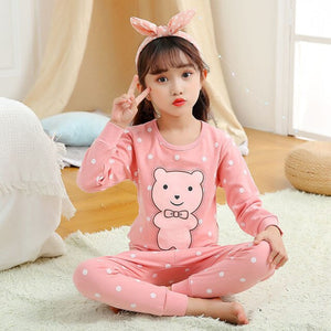 CP01 - Children's Long Sleeve Cotton Pajamas Sets and Sleepwear For Kids 4 6 8 10 12 Years - FREE SHIPPING