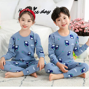 CP01 - Children's Long Sleeve Cotton Pajamas Sets and Sleepwear For Kids 4 6 8 10 12 Years - FREE SHIPPING