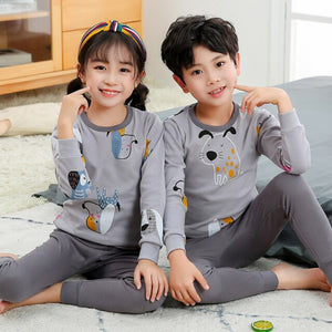 CP01 - Children's Long Sleeve Cotton Pajamas Sets and Sleepwear For Kids 4 6 8 10 12 Years - FREE SHIPPING