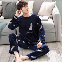 Load image into Gallery viewer, MP03 - New Style Warm Flannel Long Sleeve  Men&#39;s Pajamas Sets - FREE SHIPPING