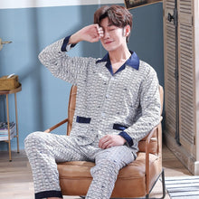 Load image into Gallery viewer, MP01 - Men&#39;s Soft Thin Long-Sleeved Lapel Pajamas Sets - FREE SHIPPING