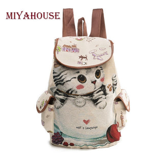 CB12 - MIYAHOUSE Casual Canvas School Backpack - FREE SHIPPING