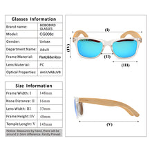 Load image into Gallery viewer, WS44 - BOBO BIRD Clear Color Wood Bamboo Sunglasses - FREE SHIPPING